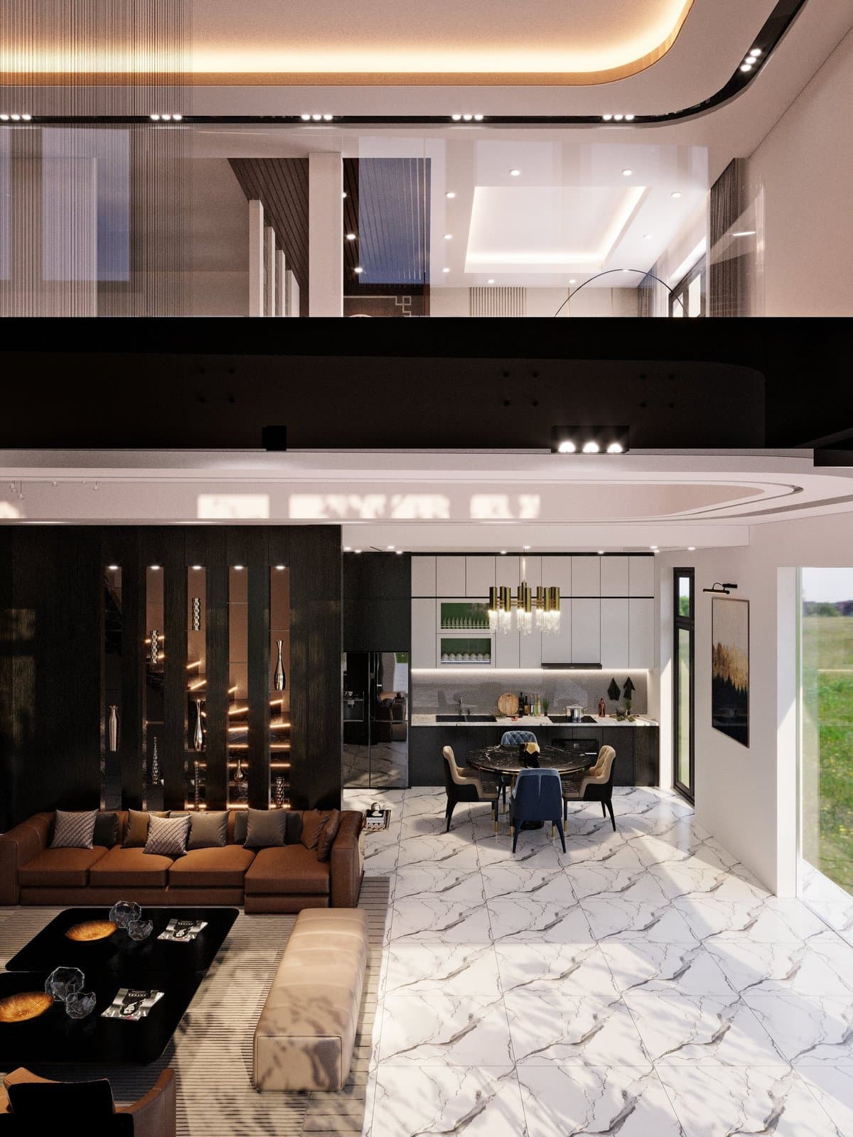 Spotless modern living room in Los Angeles cleaned by Never Stop Cleaning